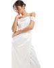 TFNC TFNC dropped shoulders satin corset maxi dress in white - 4