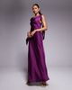 TFNC TFNC fallen shoulder maxi dress with tie details in purple berry-Red - 2