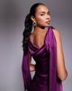 TFNC TFNC fallen shoulder maxi dress with tie details in purple berry-Red - 3