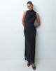 TFNC TFNC high neck chiffon scarf detail maxi dress in black - 1