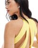 TFNC TFNC high neck maxi dress with cut out detail in yellow - 3