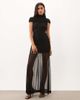 TFNC TFNC high neck mesh maxi dress with ruched detailing in black - 1