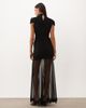 TFNC TFNC high neck mesh maxi dress with ruched detailing in black - 4