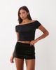 TFNC TFNC hotfix velvet hot pants in black - 1