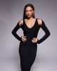 TFNC TFNC long sleeve shoulder cut out open back maxi dress in black - 2