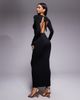 TFNC TFNC long sleeve shoulder cut out open back maxi dress in black - 3