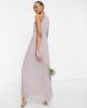 TFNC TFNC Plus bridesmaid pleated wrap detail maxi dress in gray-Grey - 2
