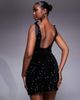 TFNC TFNC premium mini dress with v-back and shoulder bows in black sequin - 2