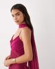 TFNC TFNC satin bust chiffon scarf detail maxi dress in raspberry-pink - 2