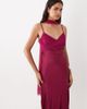 TFNC TFNC satin bust chiffon scarf detail maxi dress in raspberry-pink - 4