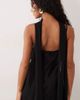 TFNC TFNC satin high neck sheer hem chiffon scarf detail maxi dress in black - 3