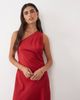 TFNC TFNC satin one shoulder maxi dress in red - 3