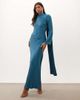 TFNC TFNC satin scarf detail bias maxi dress in blue - 1