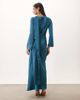TFNC TFNC satin scarf detail bias maxi dress in blue - 4