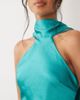 TFNC TFNC satin scarf detail mini dress in teal-Blue - 4
