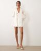 TFNC TFNC satin scarf detail v neck with shoulder pad detail mini dress in ivory-White - 2