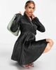 TFNC TFNC satin wrap mini dress in black - 1