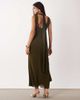 TFNC TFNC slinky high neck chiffon scarf detail maxi dress in olive-Green - 4