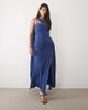 TFNC TFNC slinky one shoulder scarf detail cami strap maxi dress in blue - 1