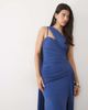 TFNC TFNC slinky one shoulder scarf detail cami strap maxi dress in blue - 2