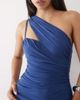 TFNC TFNC slinky one shoulder scarf detail cami strap maxi dress in blue - 3