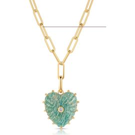 THATCH THATCH Malene Heart Charm Paperclip Pendant Necklace