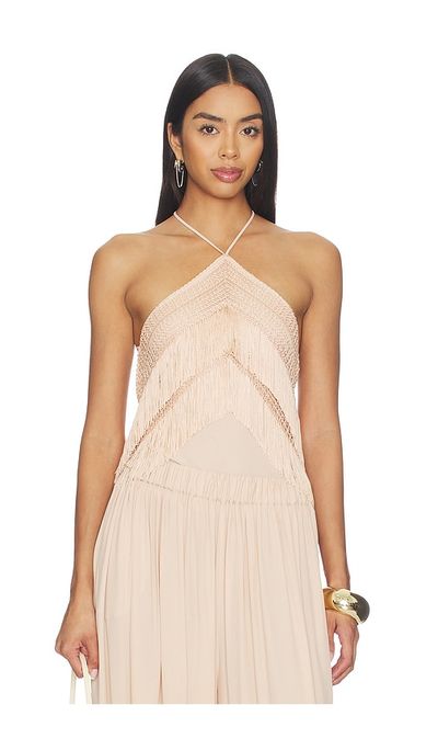 The Andamane The Andamane Reina Halterneck Fringed Top