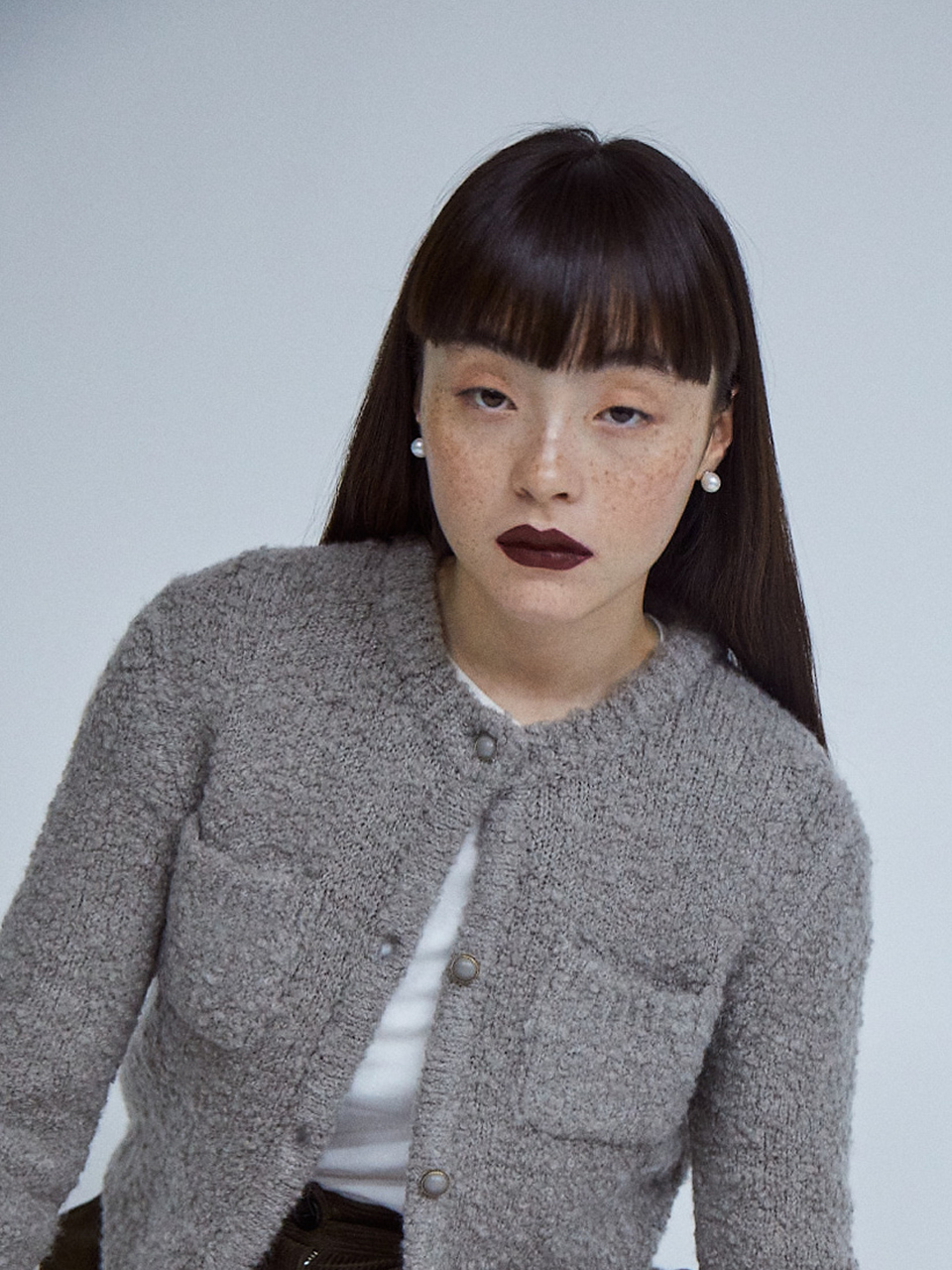 The Aperture 60s Lady Knit Cropped Jacket - Beige
