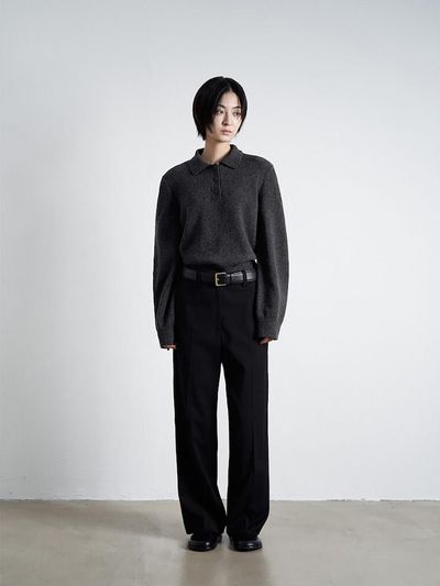 The Aperture Classic Straight Cut High Rise Pants [Black] (TA4X21A015)