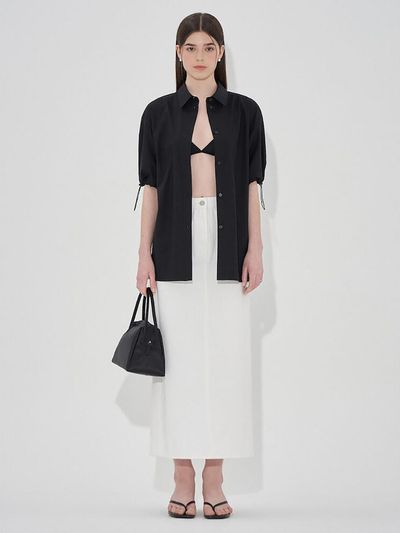 The Aperture Cotton String Blouse_Black