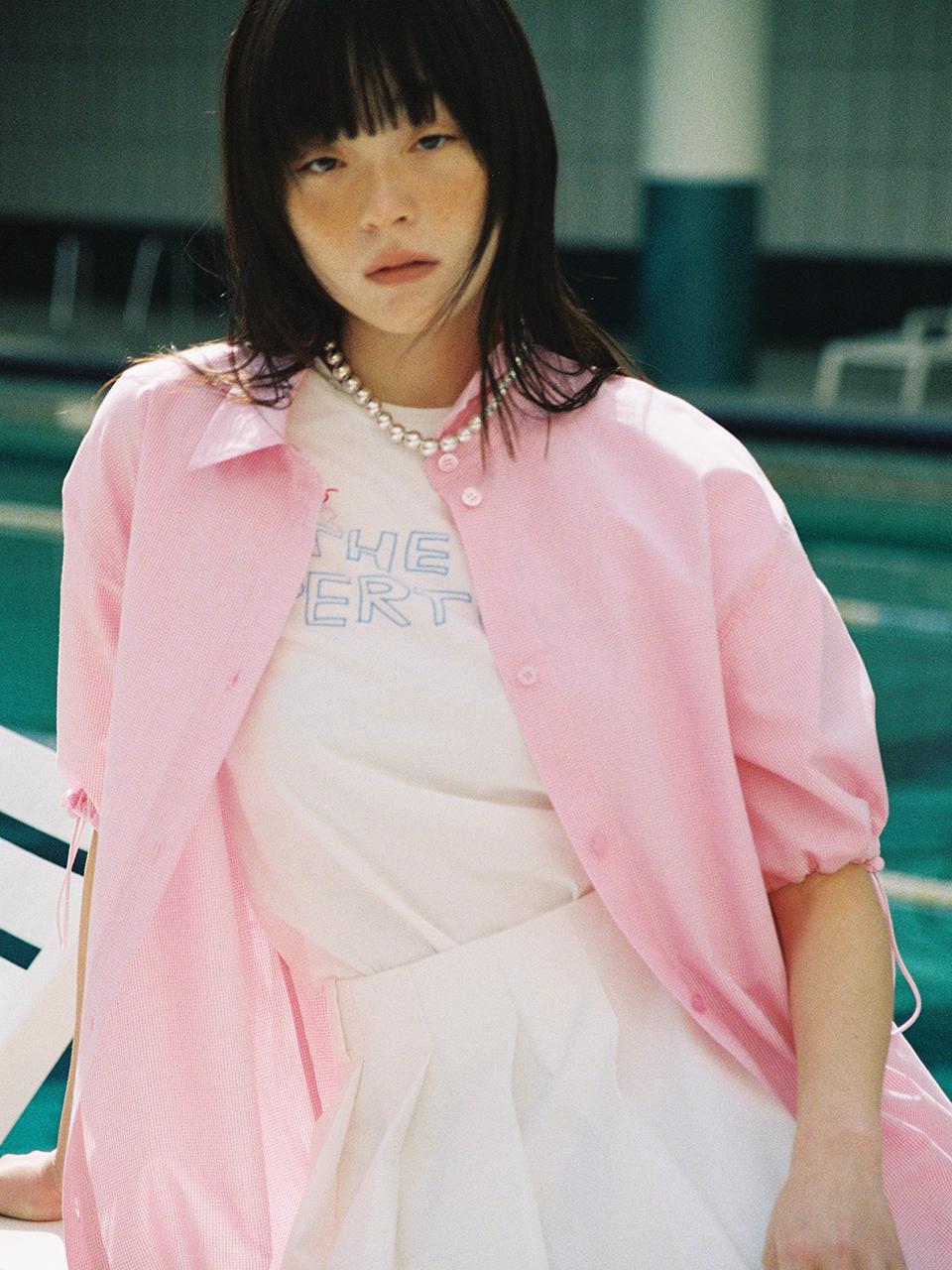 The Aperture Cotton String Blouse_Pink