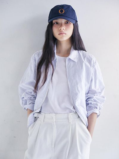 The Aperture Cotton Stripe Blouson Blazer [White] (TA5411A031)