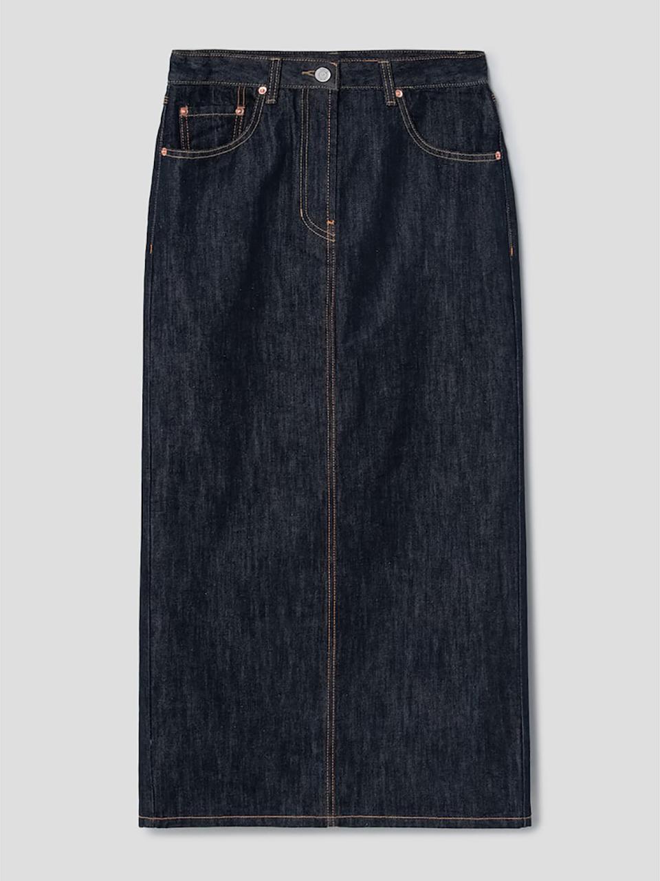 The Aperture Crunchy Denim Skirt NAVY (TA5127A21R)