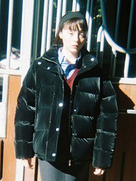 The Aperture Premium Down Velvet Puffer Jacket [Black] (TA5139A015)