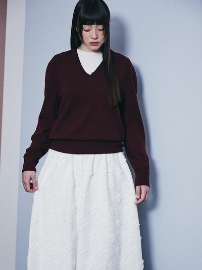The Aperture V Neck Sweater Red