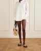 THE ATTICO Asymmetric embroidered cotton-blend shirt - 2