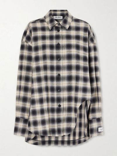 THE ATTICO Checked cotton-poplin shirt