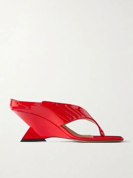 THE ATTICO Cheope 65 leather wedge thong sandals