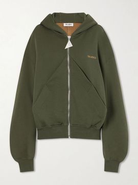 THE ATTICO Cotton-jersey zip-up hoodie