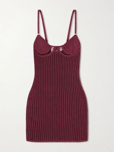 The Attico Crochet Cotton-Blend Mini Dress