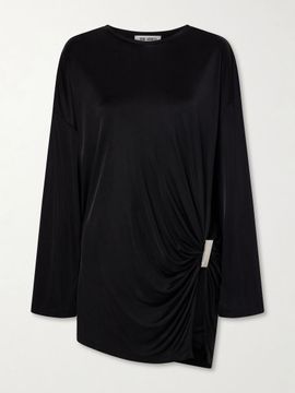 THE ATTICO Gathered satin mini dress