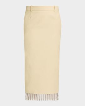 The Attico Layered Midi Skirt