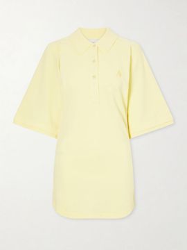 THE ATTICO Logo-embroidered cotton-piqué mini dress