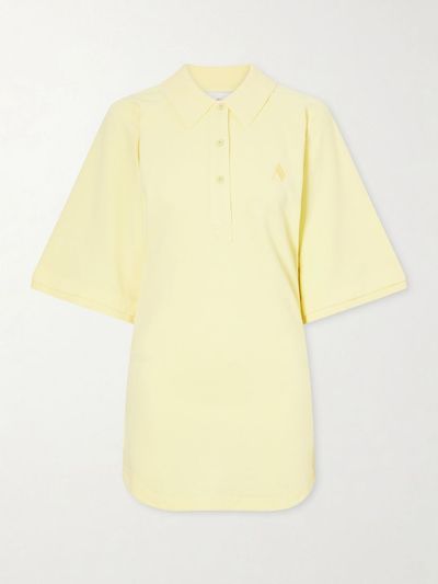 THE ATTICO Logo-embroidered cotton-piqué mini dress