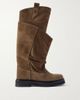 THE ATTICO Passeggiata layered suede knee boots - 1