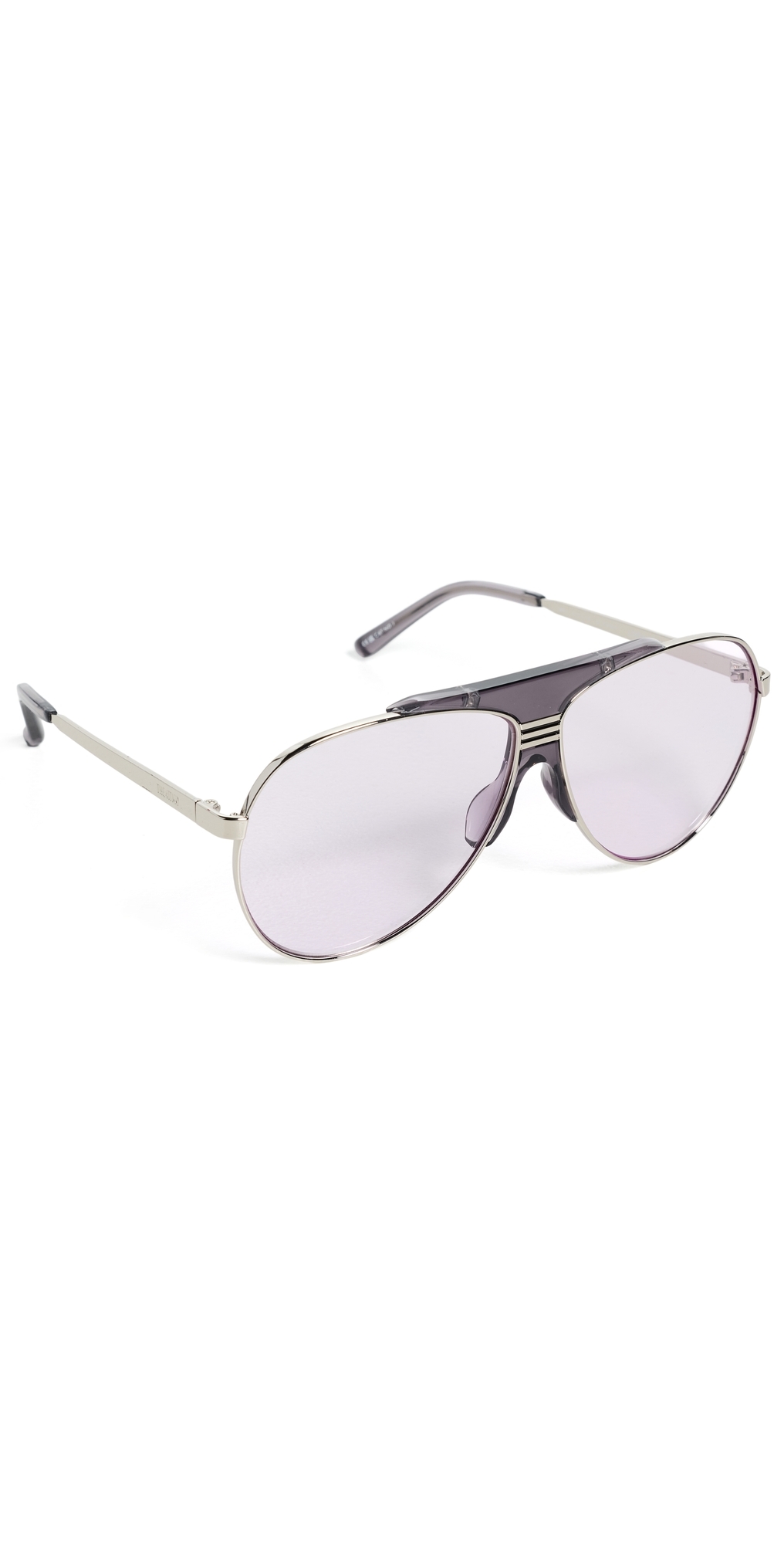 Amelia E. Gaya Sunglasses White Gold Metal Bold Chic Classic‎ Square 54-18-140 Amelia Sunglasses in White | MACHETE main image 3