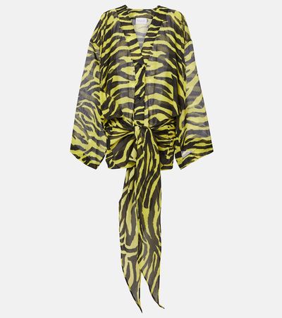 The Attico The Attico Animal-print cotton muslin minidress