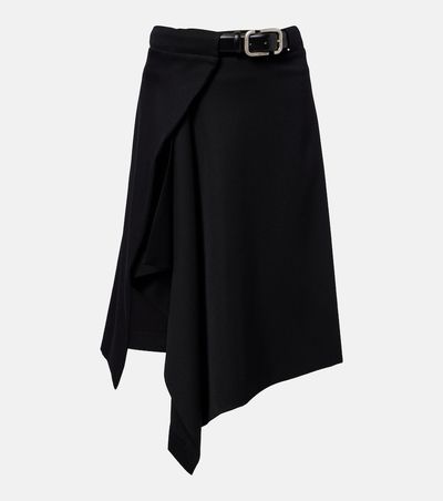 The Attico The Attico Asymmetric virgin wool wrap skirt