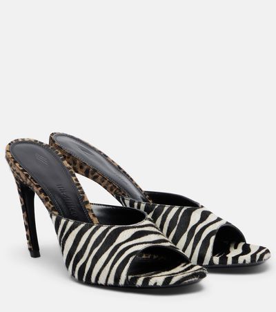 The Attico The Attico Betta zebra-print calf hair mules