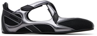 The Attico The Attico Black & Silver Floor 01 Ballerina Flats